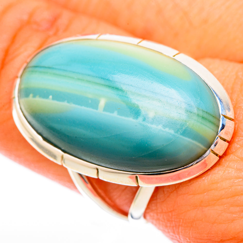 Green Botswana Agate Rings handcrafted by Anasilvercos - RING118204