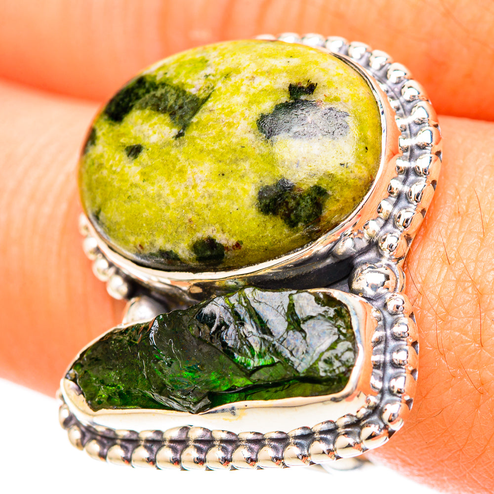 Serpentine Stone Rings handcrafted by Anasilvercos - RING118206
