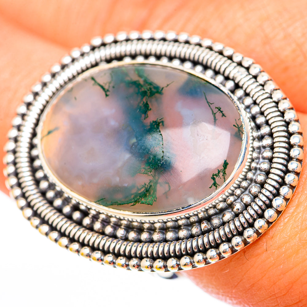 Green Moss Agate Rings handcrafted by Anasilvercos - RING118210