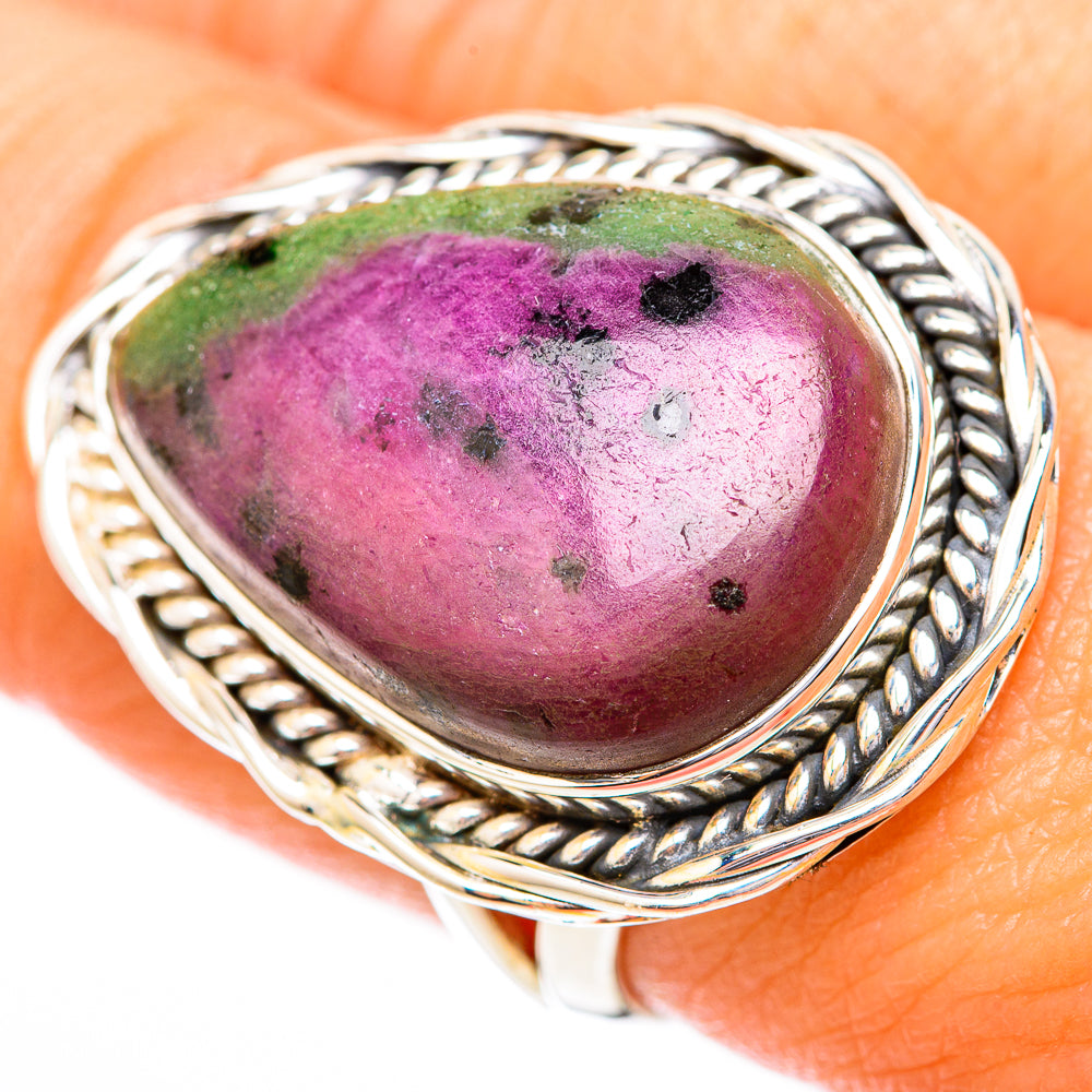 Ruby Zoisite Rings handcrafted by Anasilvercos - RING118228