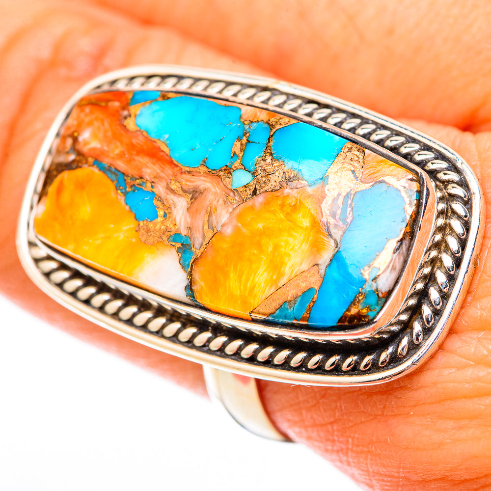 Spiny Oyster Turquoise Rings handcrafted by Anasilvercos - RING118232