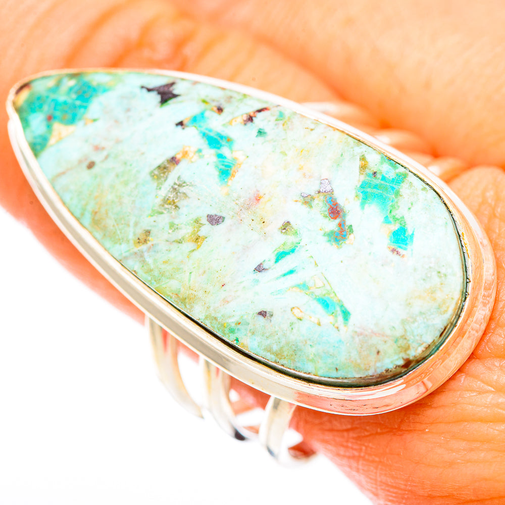 Peruvian Chrysocolla Rings handcrafted by Anasilvercos - RING118244