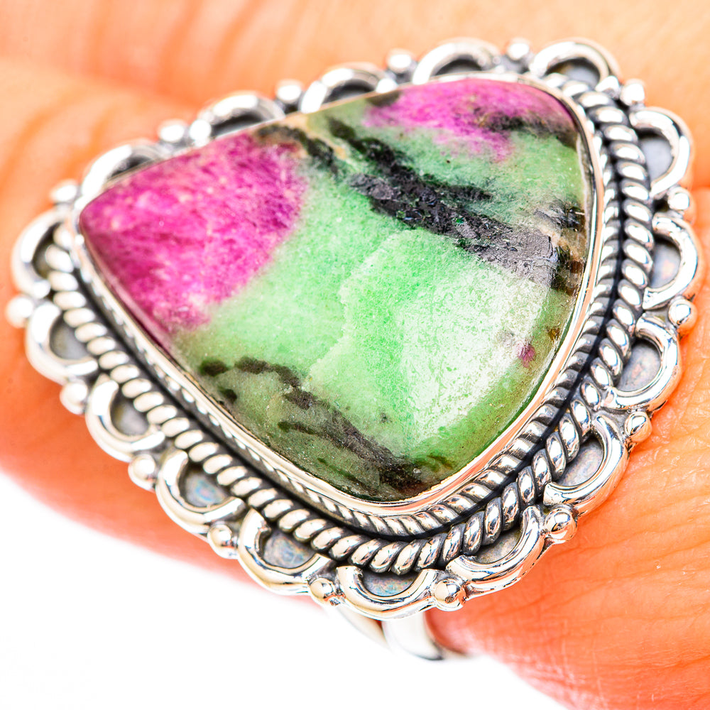 Ruby Zoisite Rings handcrafted by Anasilvercos - RING118249