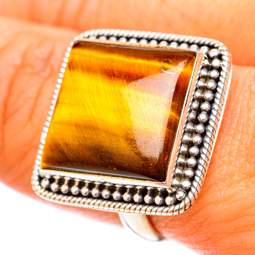Tiger Eye Rings handcrafted by Anasilvercos - RING118253