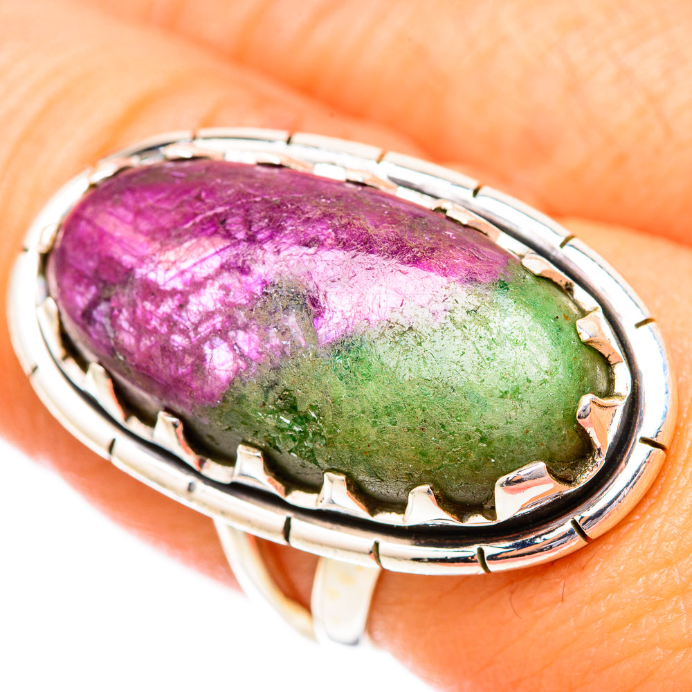 Ruby Zoisite Rings handcrafted by Anasilvercos - RING118265