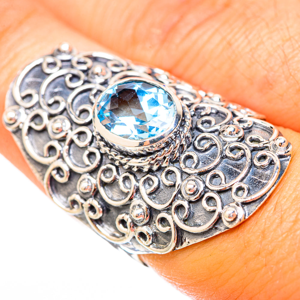 Blue Topaz Rings handcrafted by Anasilvercos - RING118275