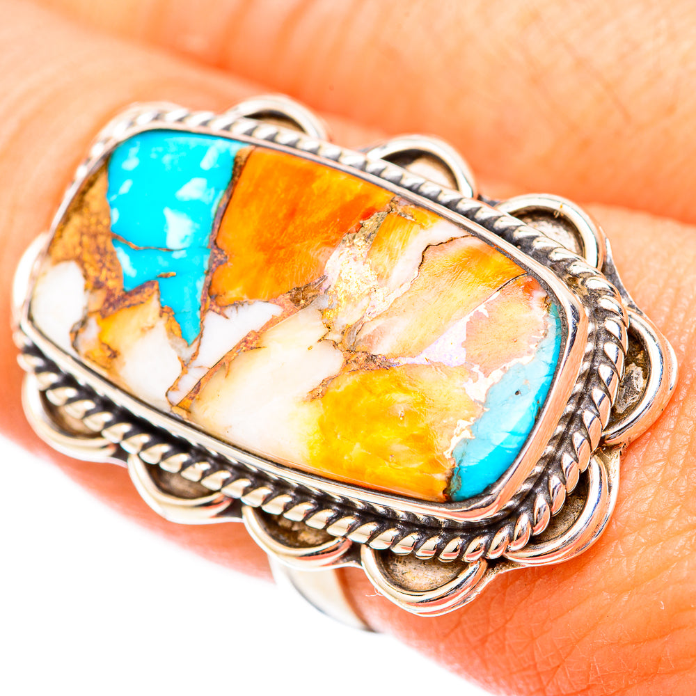 Spiny Oyster Turquoise Rings handcrafted by Anasilvercos - RING118295