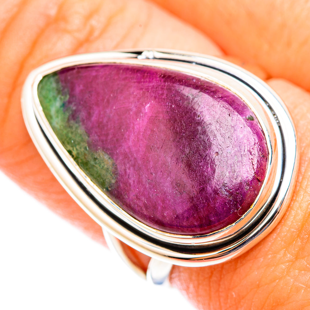 Ruby Zoisite Rings handcrafted by Anasilvercos - RING118316
