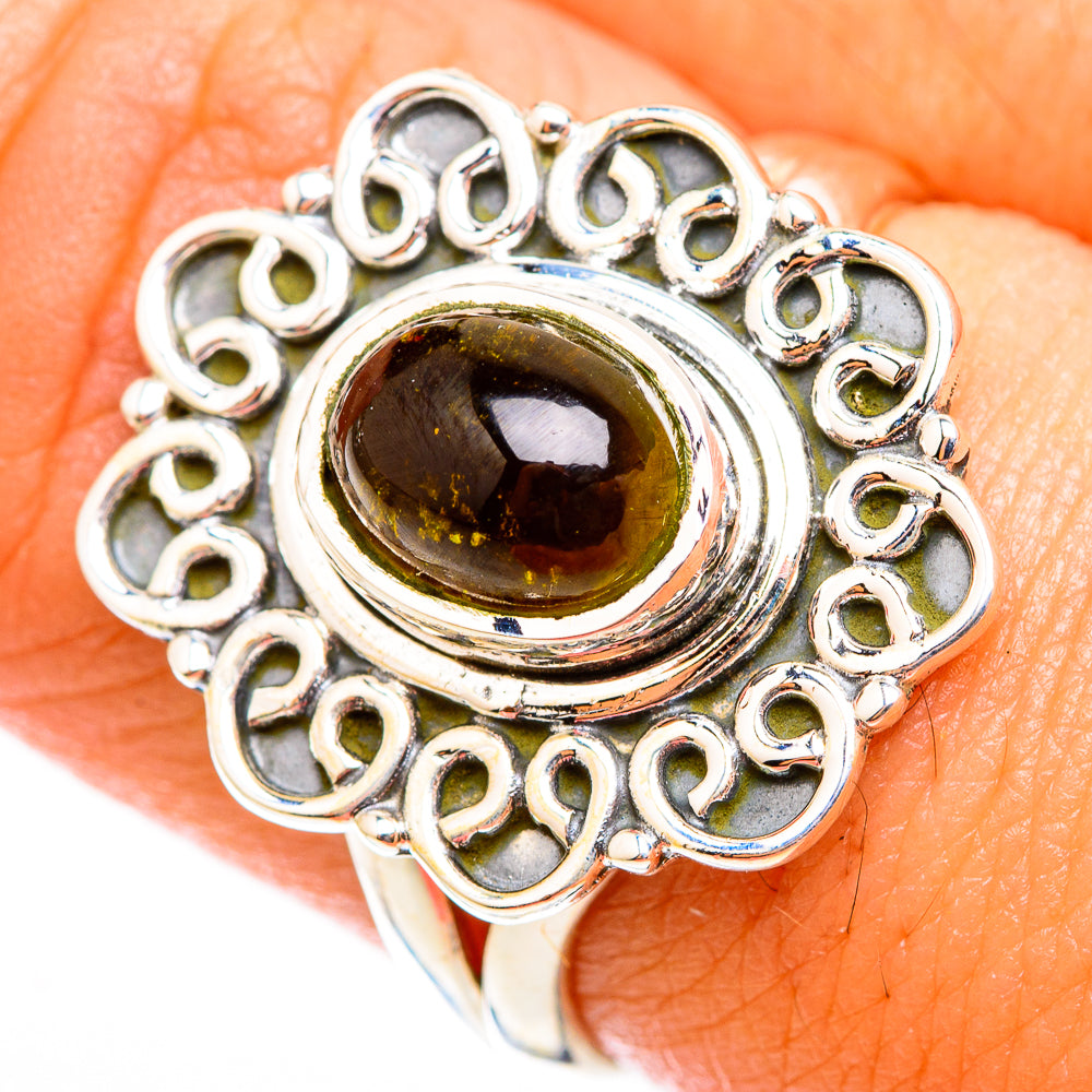 Green Tourmaline Rings handcrafted by Anasilvercos - RING118340