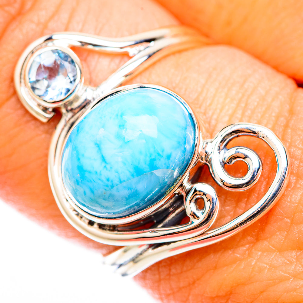 Larimar Rings handcrafted by Anasilvercos - RING118358
