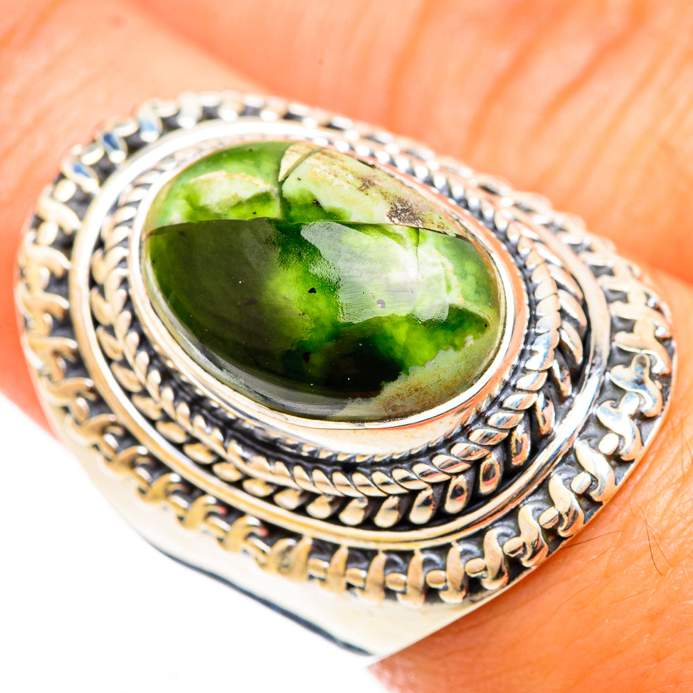 Australian Green Opal Rings handcrafted by Anasilvercos - RING118361