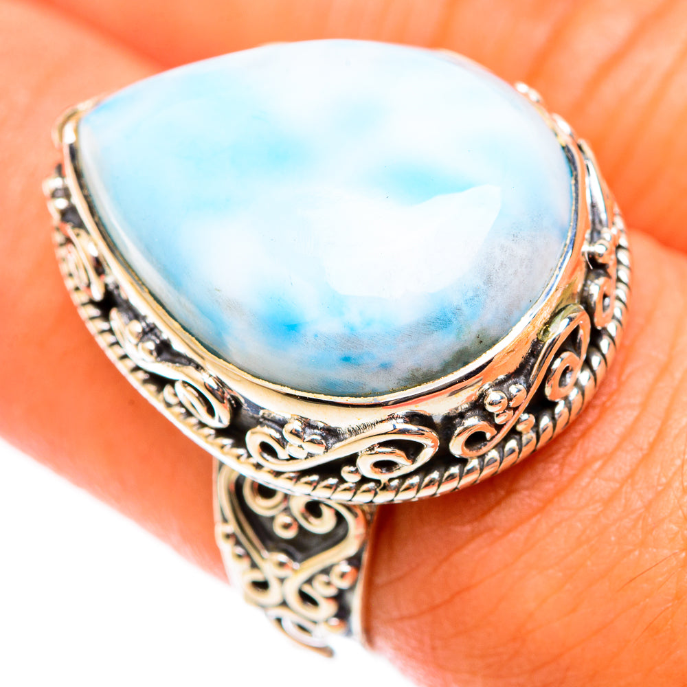Larimar Rings handcrafted by Anasilvercos - RING118376