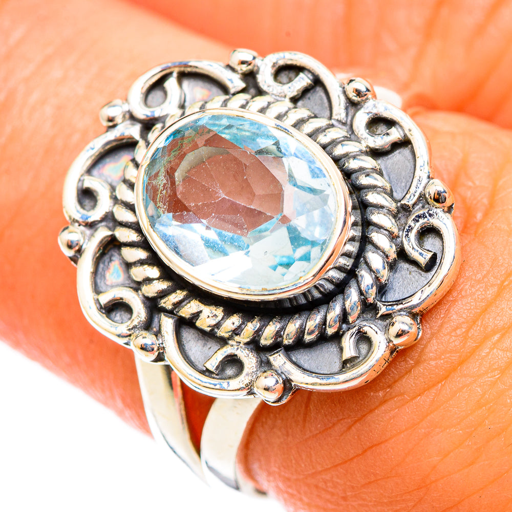 Blue Topaz Rings handcrafted by Anasilvercos - RING118378