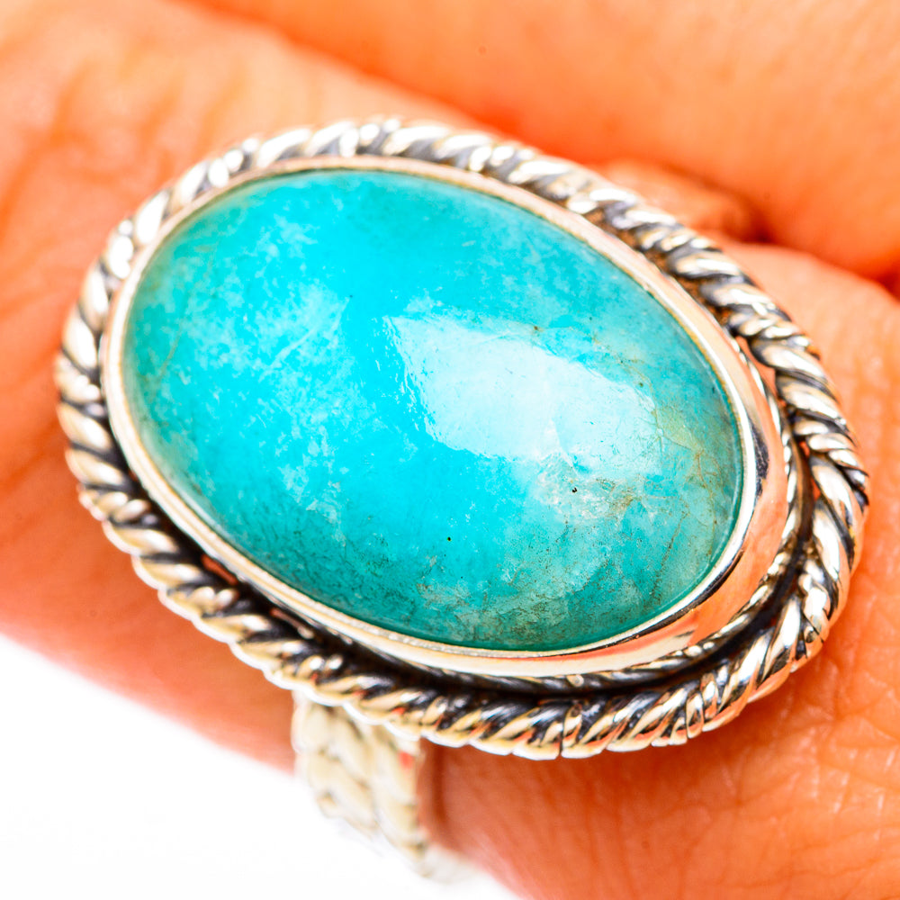 Peruvian Amazonite Rings handcrafted by Anasilvercos - RING118396