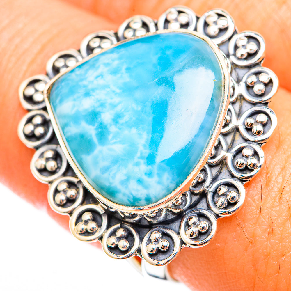 Larimar Rings handcrafted by Anasilvercos - RING118415