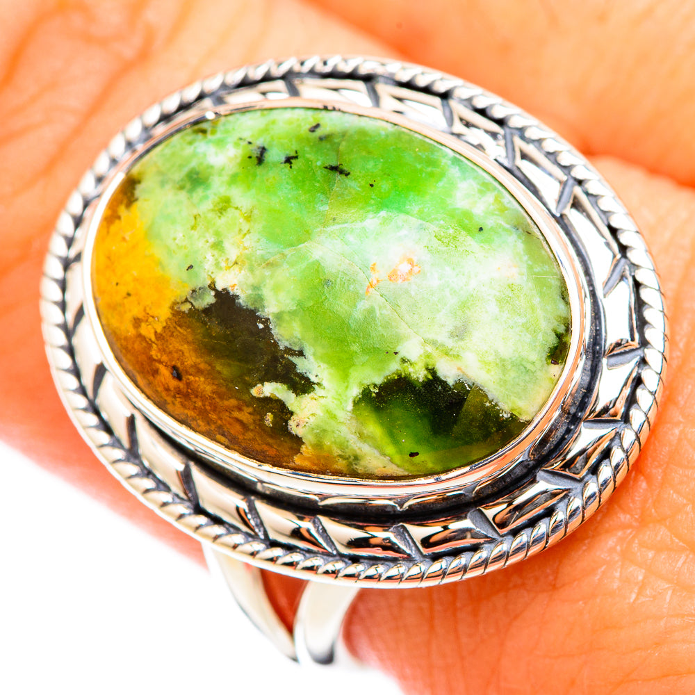 Australian Green Opal Rings handcrafted by Anasilvercos - RING118420