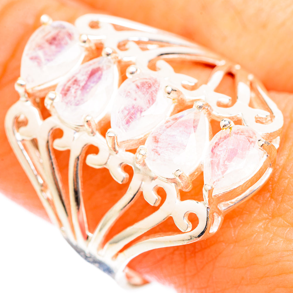 Rainbow Moonstone Rings handcrafted by Anasilvercos - RING118427