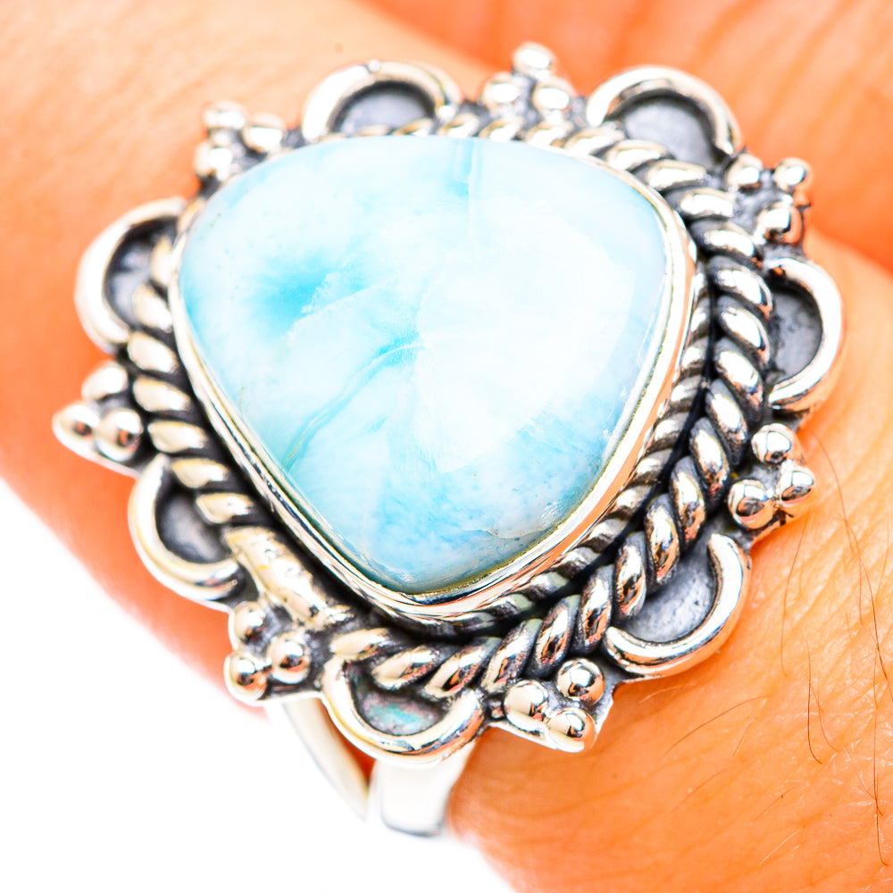 Larimar Rings handcrafted by Anasilvercos - RING118448