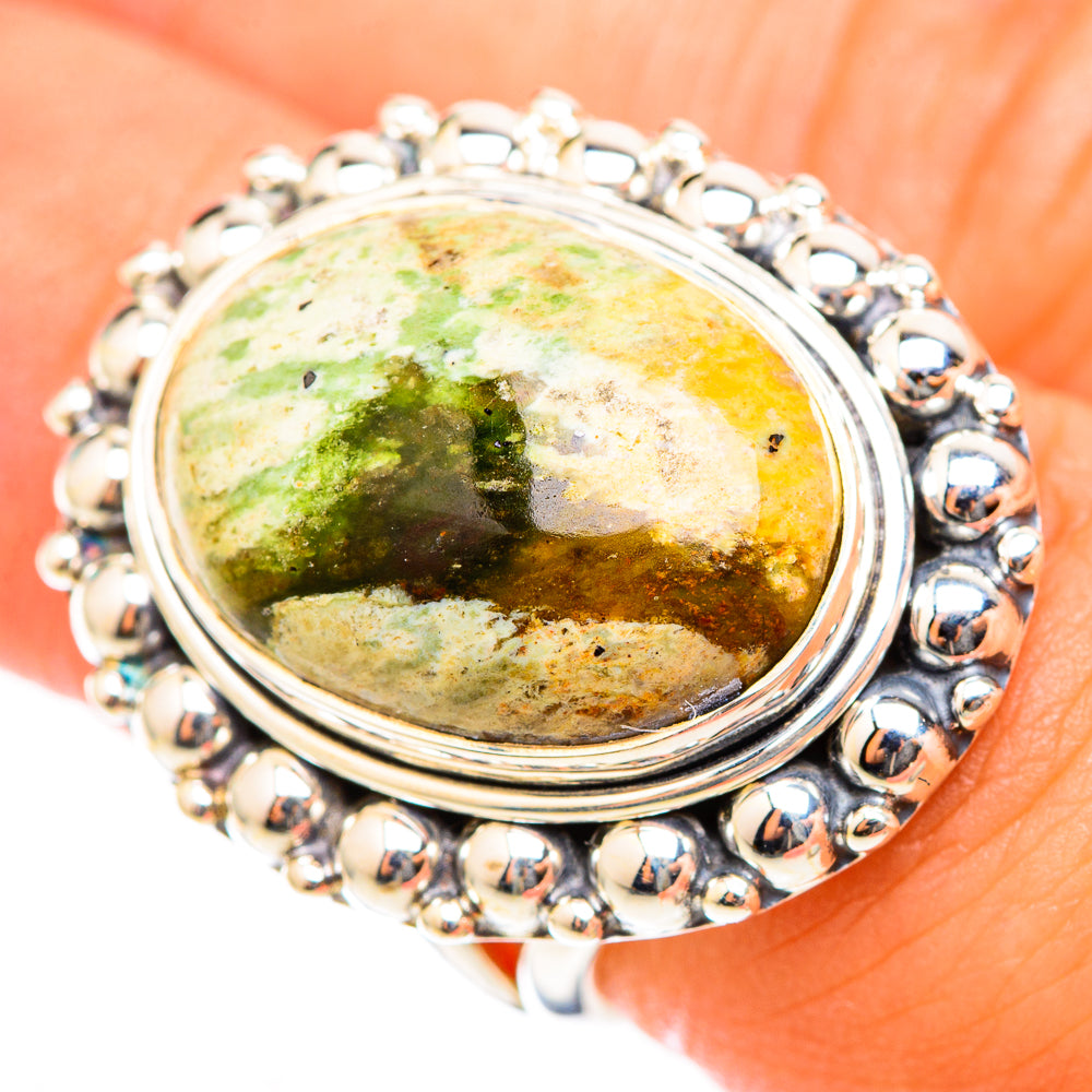 Australian Green Opal Rings handcrafted by Anasilvercos - RING118452