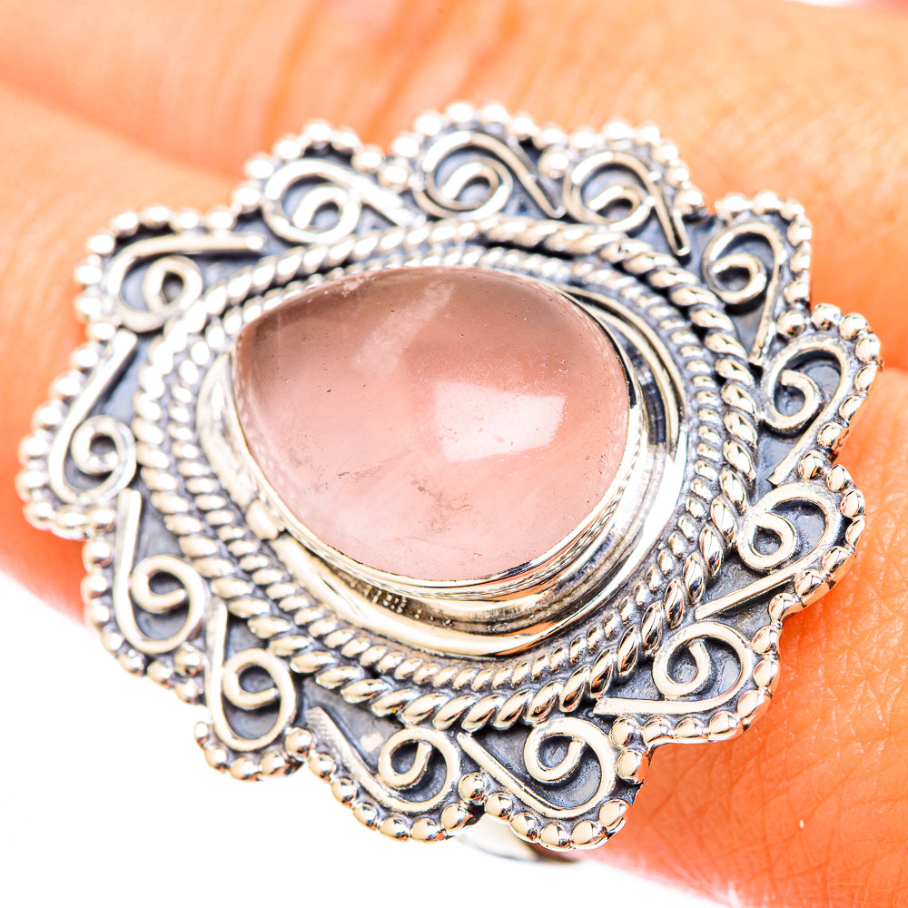 Rose Quartz Rings handcrafted by Anasilvercos - RING118488