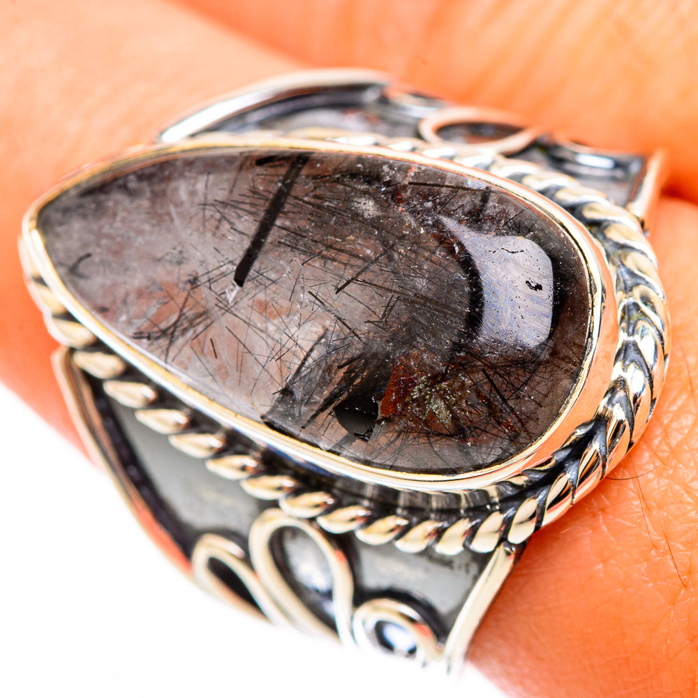 Tourmalinated Quartz Rings handcrafted by Anasilvercos - RING118492