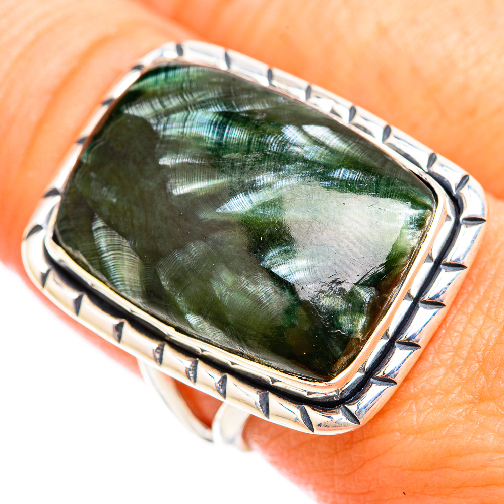 Seraphinite Rings handcrafted by Anasilvercos - RING118515