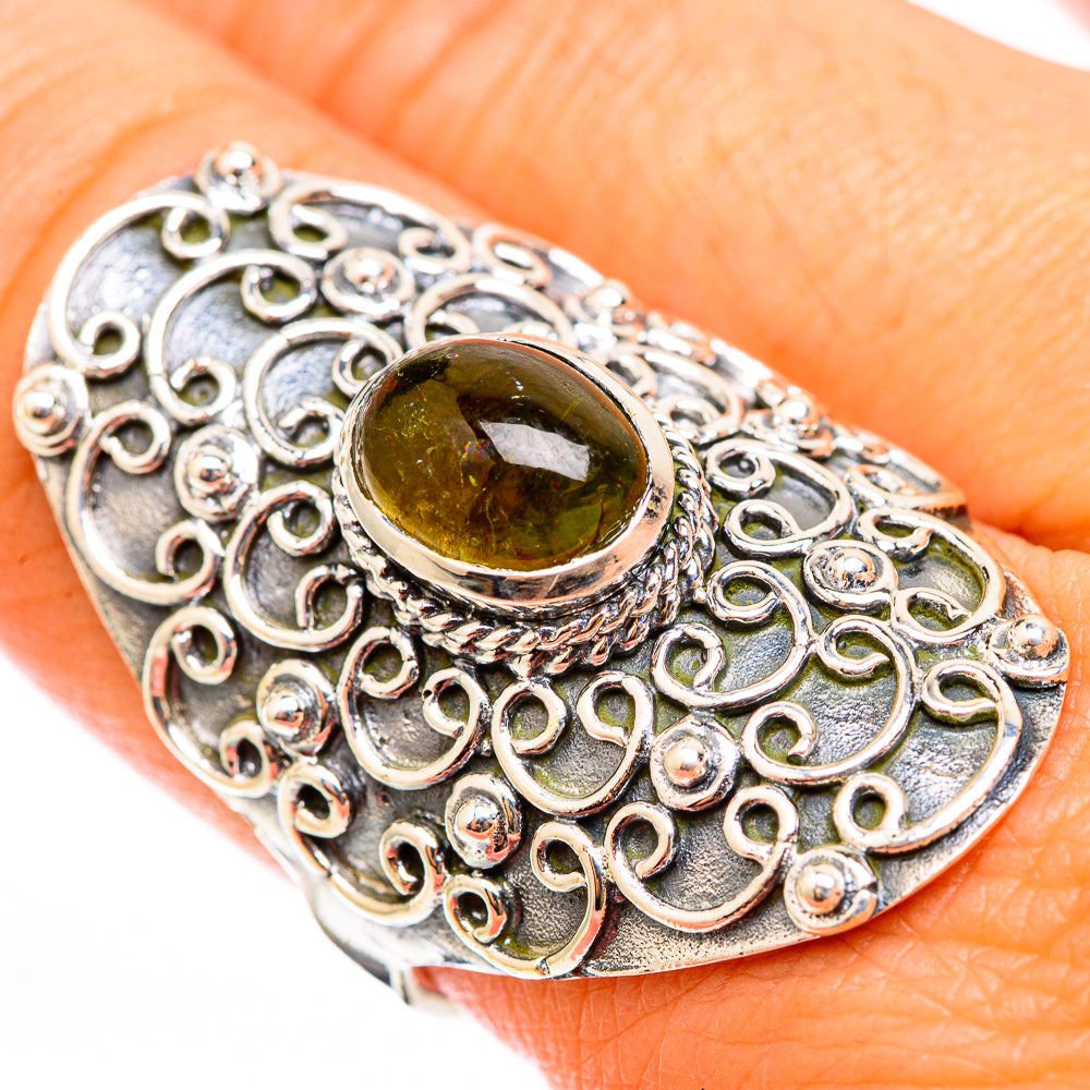 Green Tourmaline Rings handcrafted by Anasilvercos - RING118516