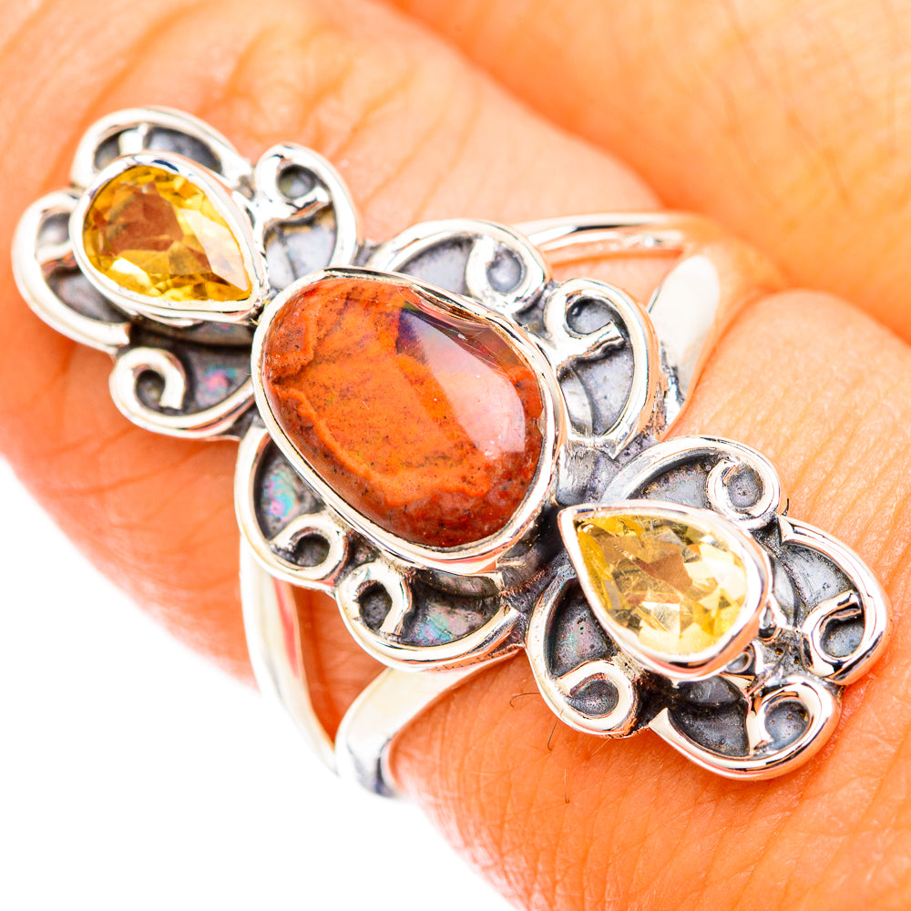 Mexican Fire Opal Rings handcrafted by Anasilvercos - RING118628