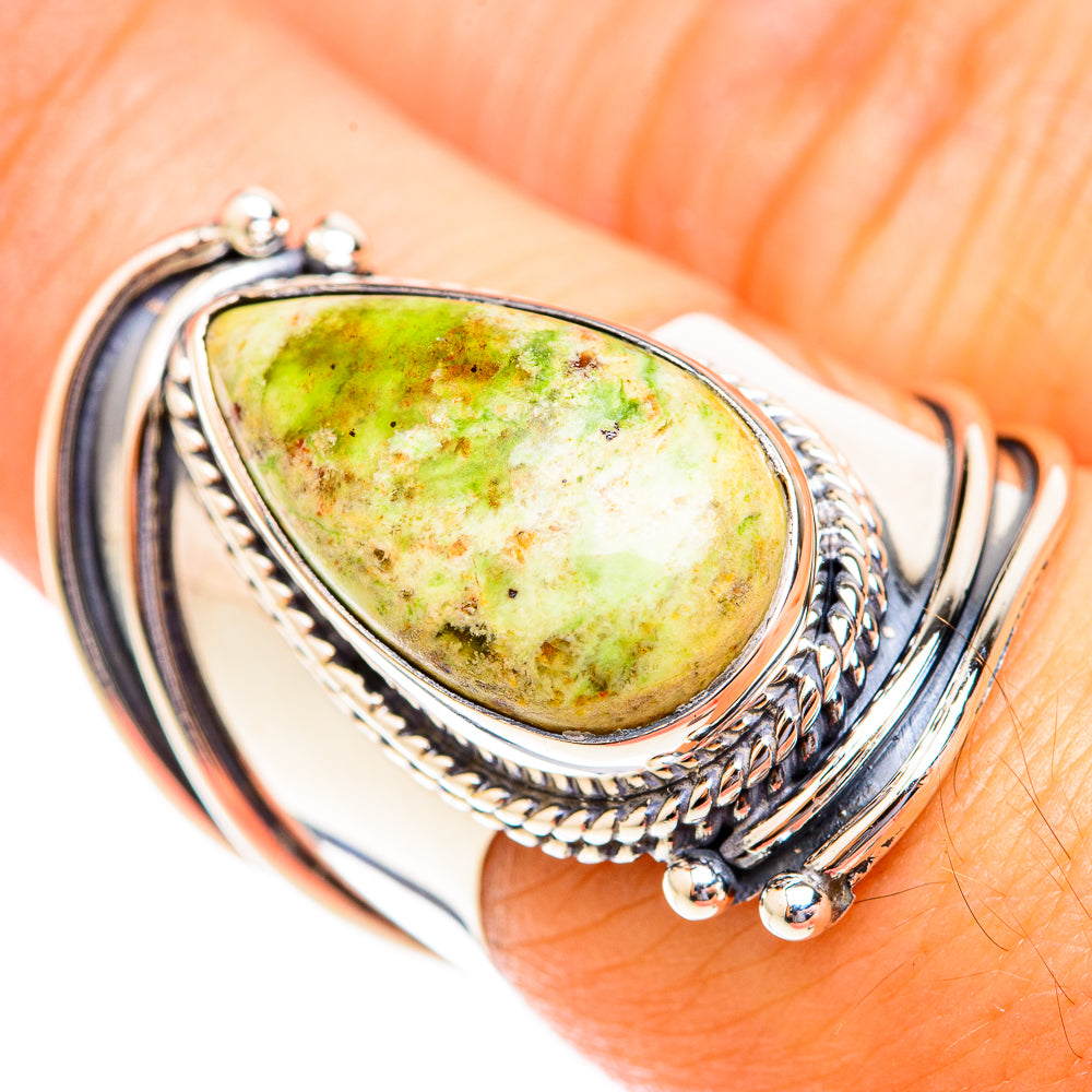 Australian Green Opal Rings handcrafted by Anasilvercos - RING118639