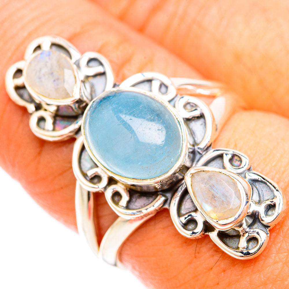 Aquamarine Rings handcrafted by Anasilvercos - RING118661