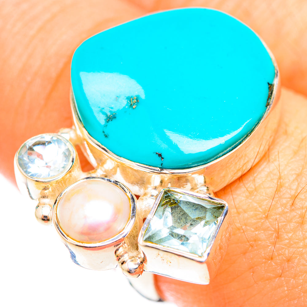 Tibetan Turquoise Rings handcrafted by Anasilvercos - RING118664