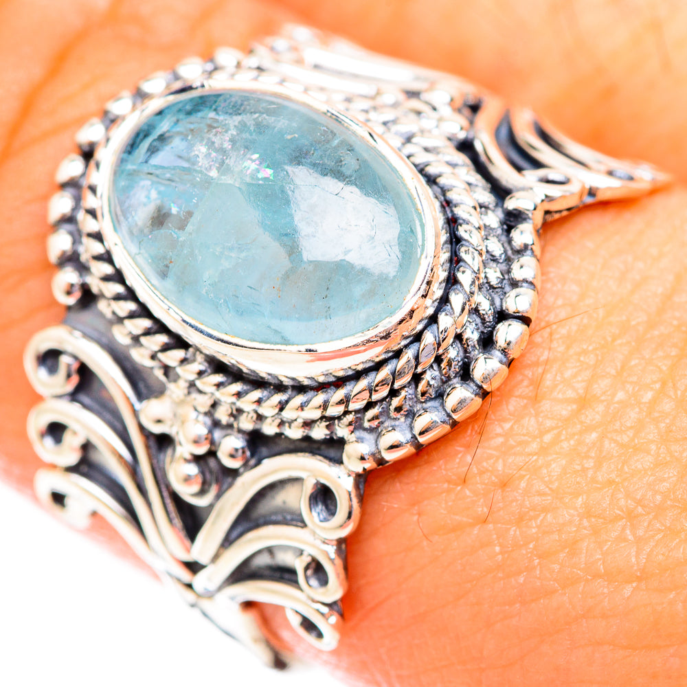 Aquamarine Rings handcrafted by Anasilvercos - RING118684