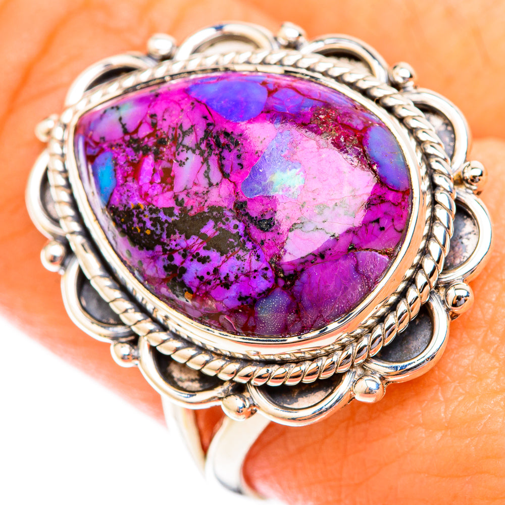 Purple Turquoise Rings handcrafted by Anasilvercos - RING118697