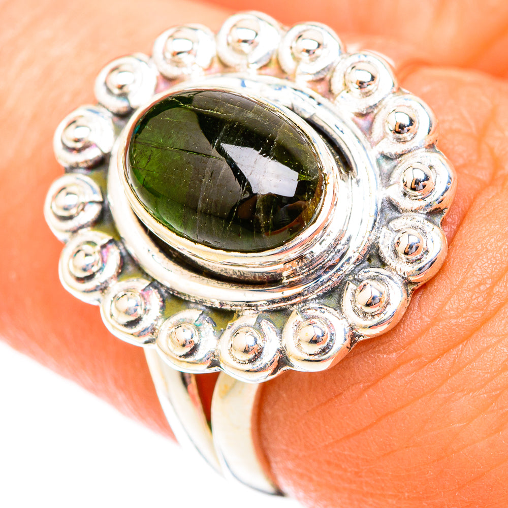 Green Tourmaline Rings handcrafted by Anasilvercos - RING118714