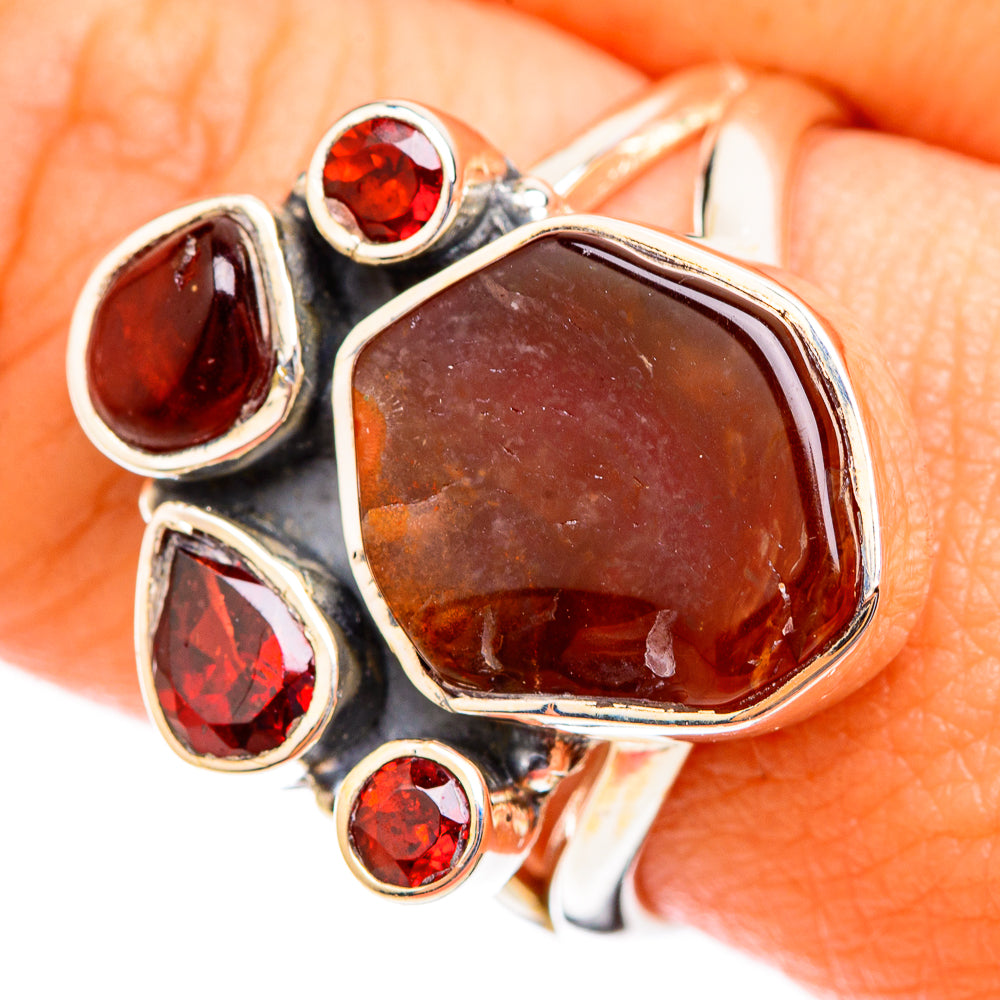 Mexican Fire Agate Rings handcrafted by Anasilvercos - RING118715