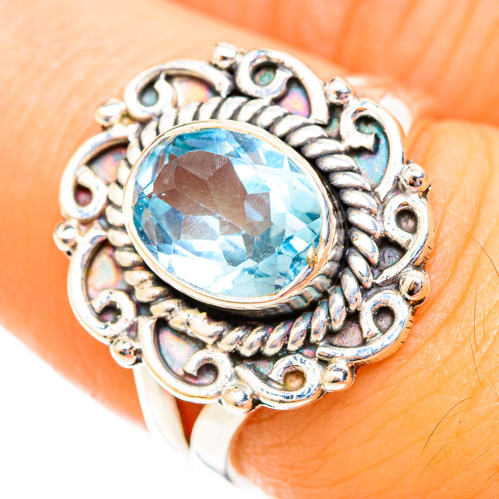 Blue Topaz Rings handcrafted by Anasilvercos - RING118727