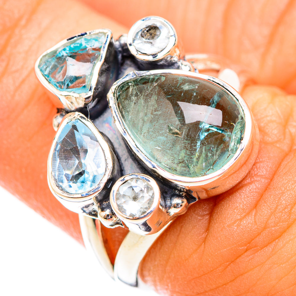 Aquamarine Rings handcrafted by Anasilvercos - RING118749