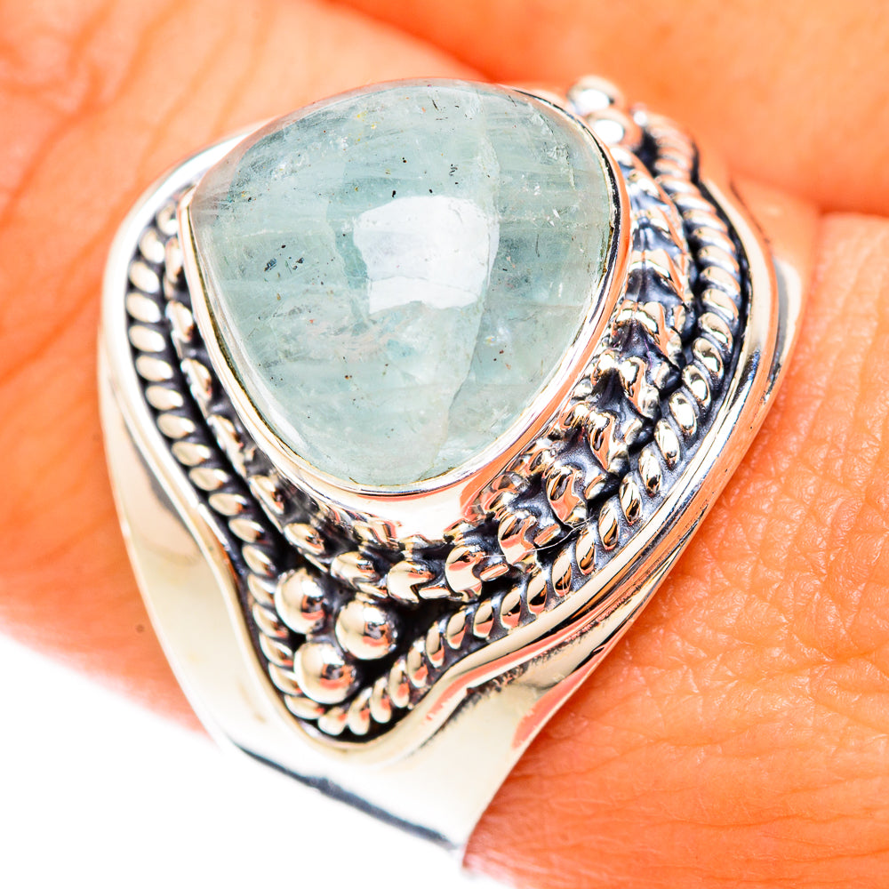 Aquamarine Rings handcrafted by Anasilvercos - RING118753