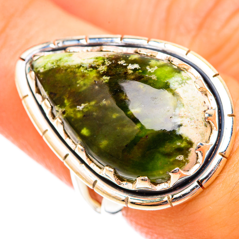 Australian Green Opal Rings handcrafted by Anasilvercos - RING118755