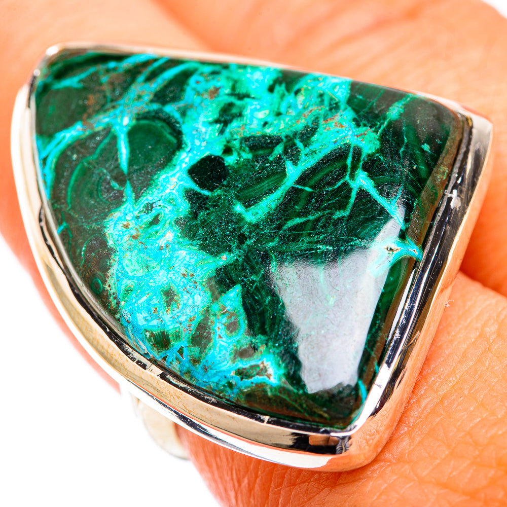 Malachite In Chrysocolla Rings handcrafted by Anasilvercos - RING118758