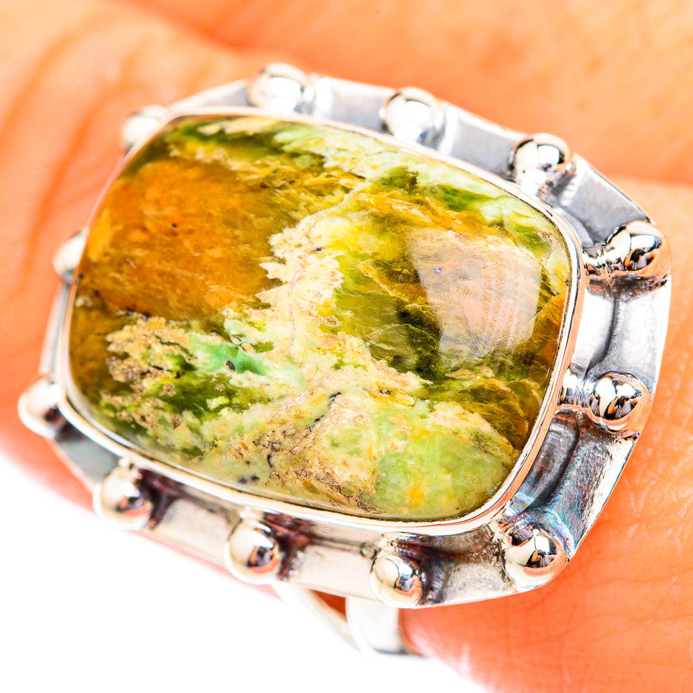 Australian Green Opal Rings handcrafted by Anasilvercos - RING118761
