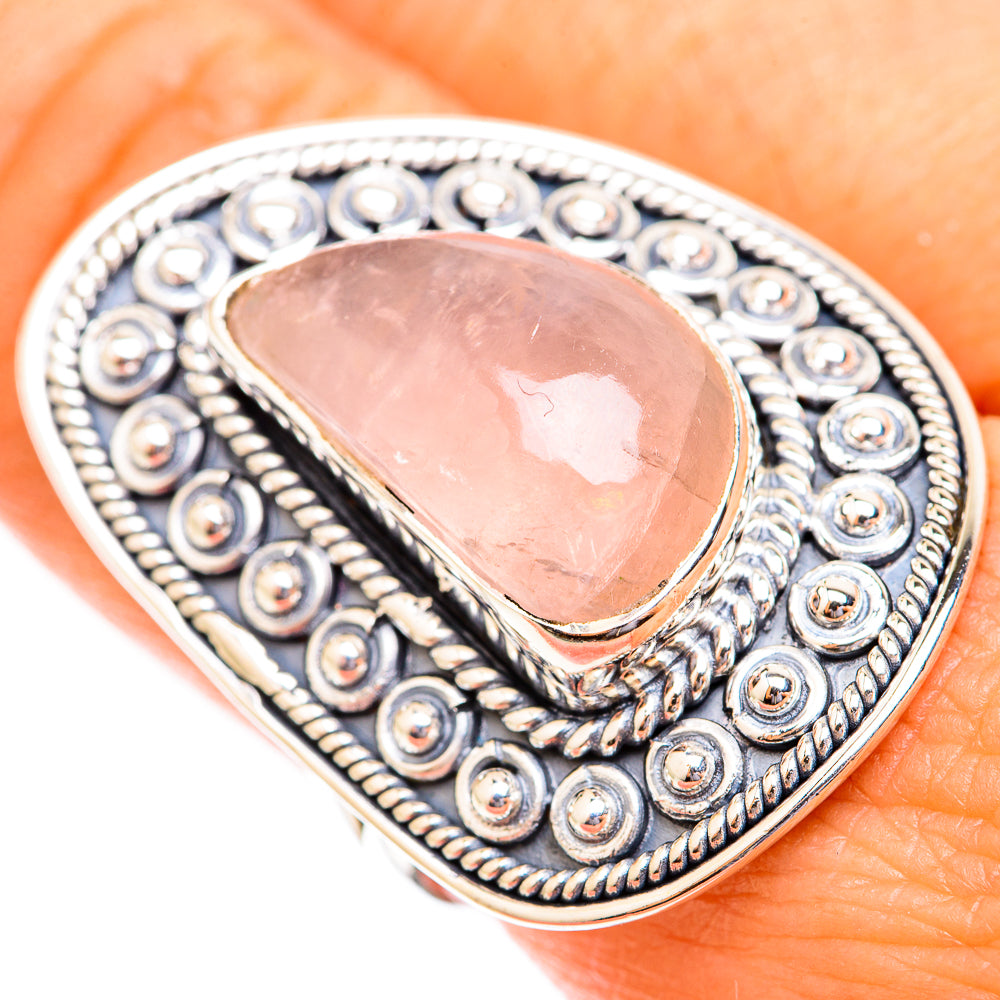 Rose Quartz Rings handcrafted by Anasilvercos - RING118769