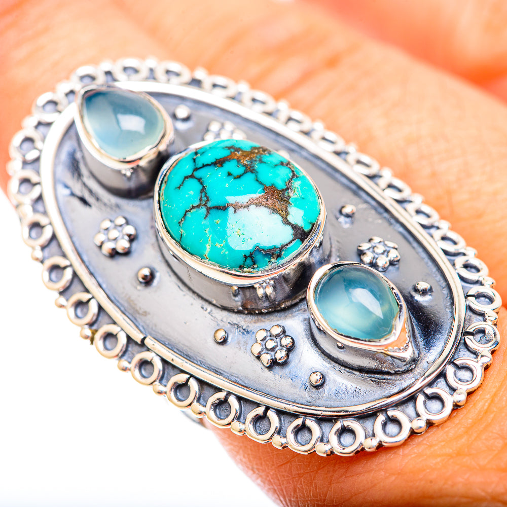Tibetan Turquoise Rings handcrafted by Anasilvercos - RING118786