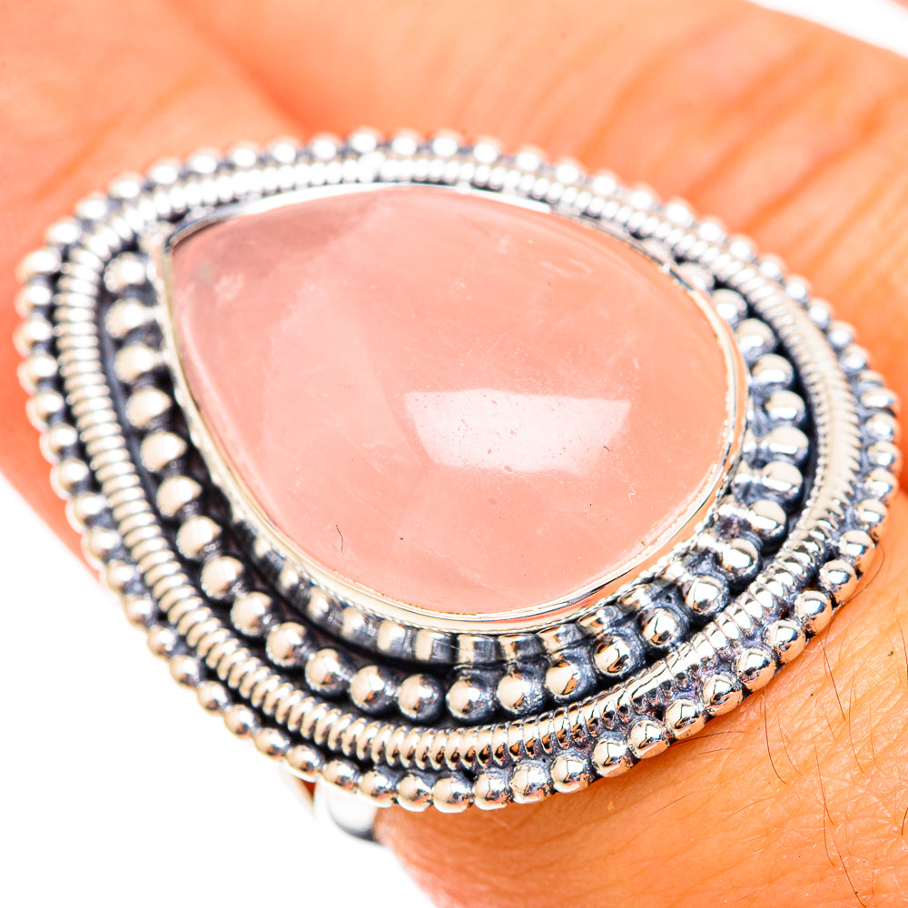Rose Quartz Rings handcrafted by Anasilvercos - RING118804