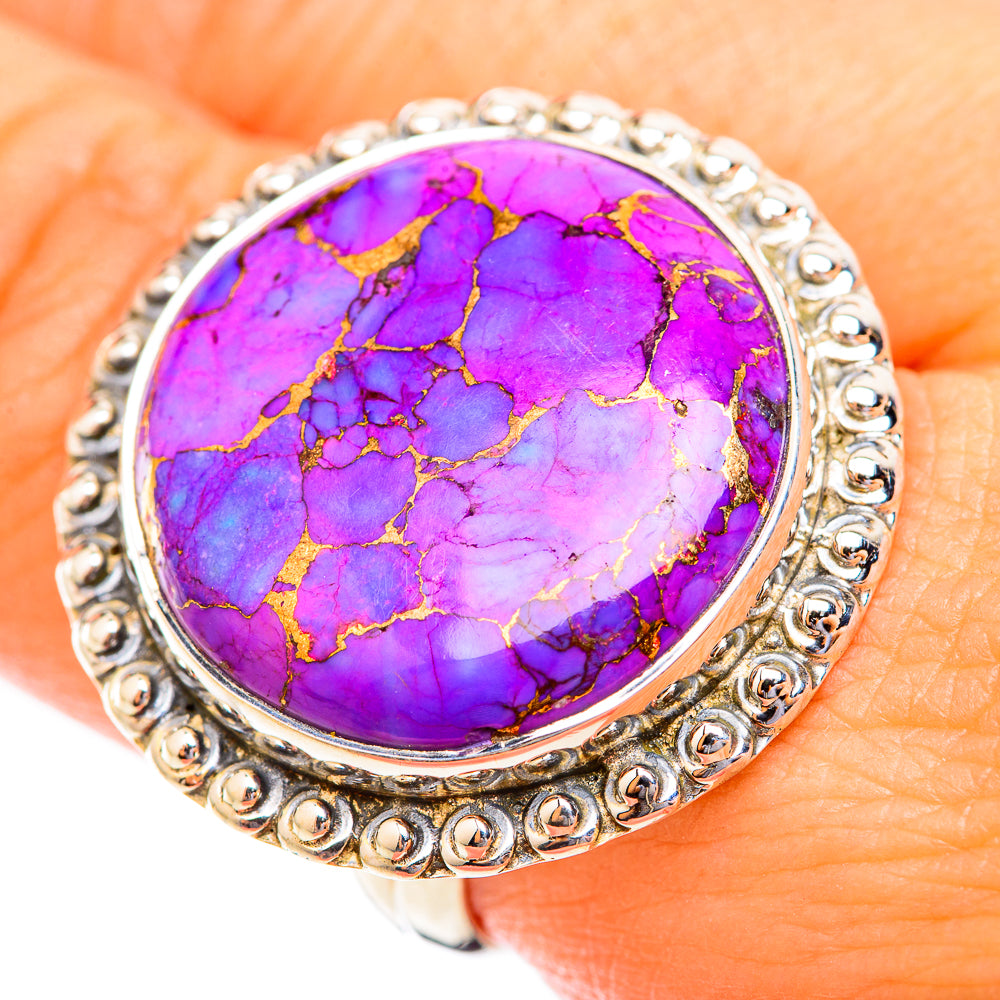 Purple Copper Composite Turquoise Rings handcrafted by Anasilvercos - RING118806