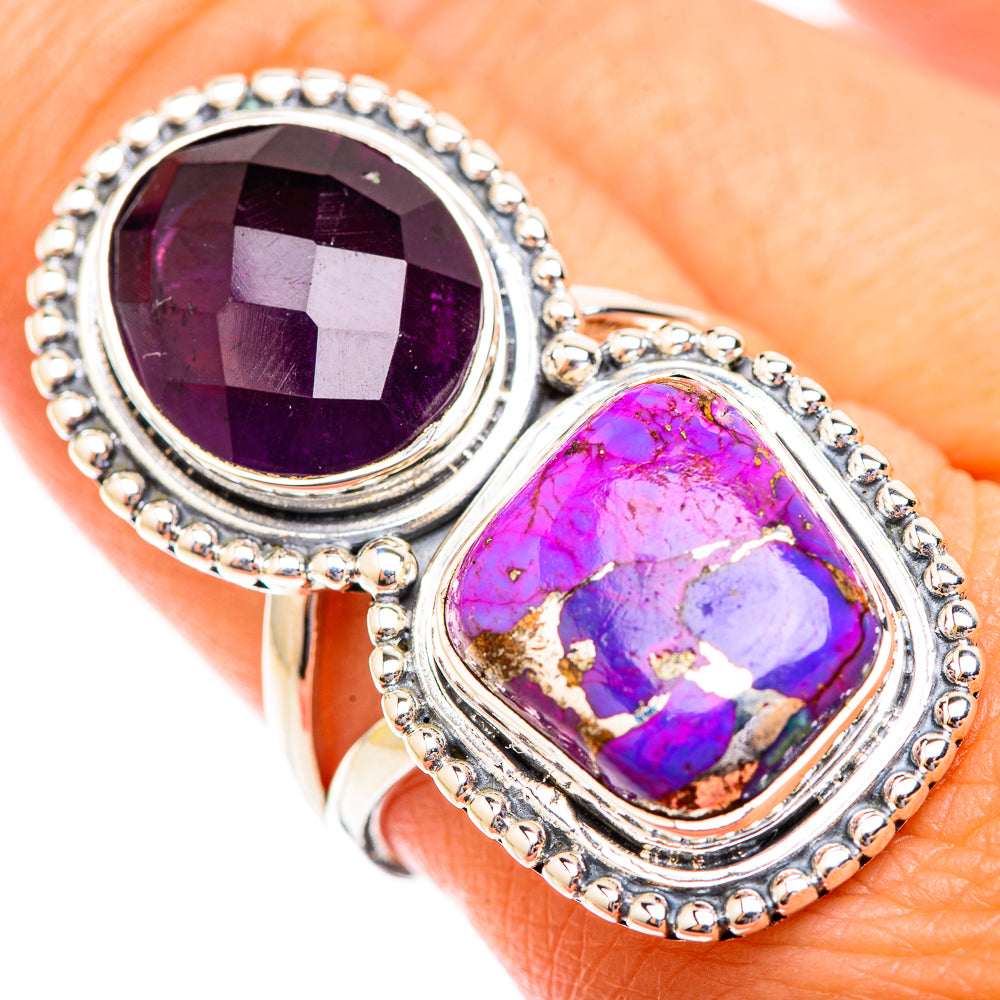 Purple Copper Composite Turquoise Rings handcrafted by Anasilvercos - RING118838
