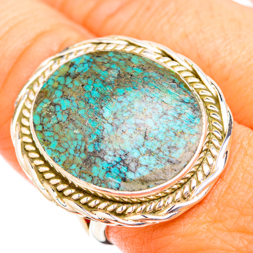 Tibetan Turquoise Rings handcrafted by Anasilvercos - RING118854