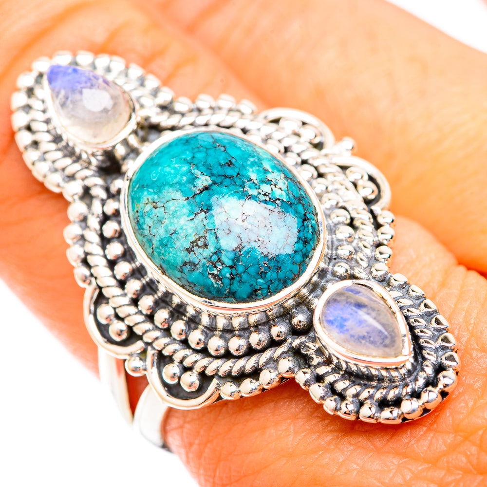 Tibetan Turquoise Rings handcrafted by Anasilvercos - RING118855