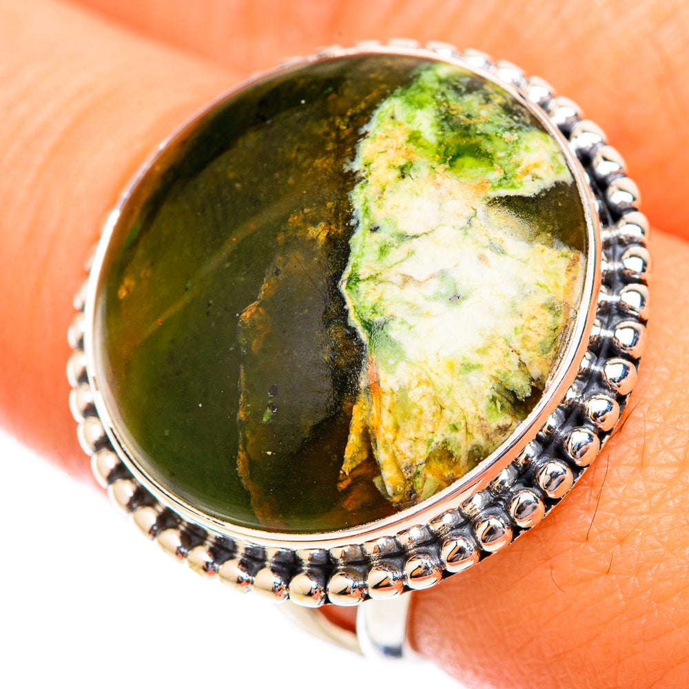 Australian Green Opal Rings handcrafted by Anasilvercos - RING118859