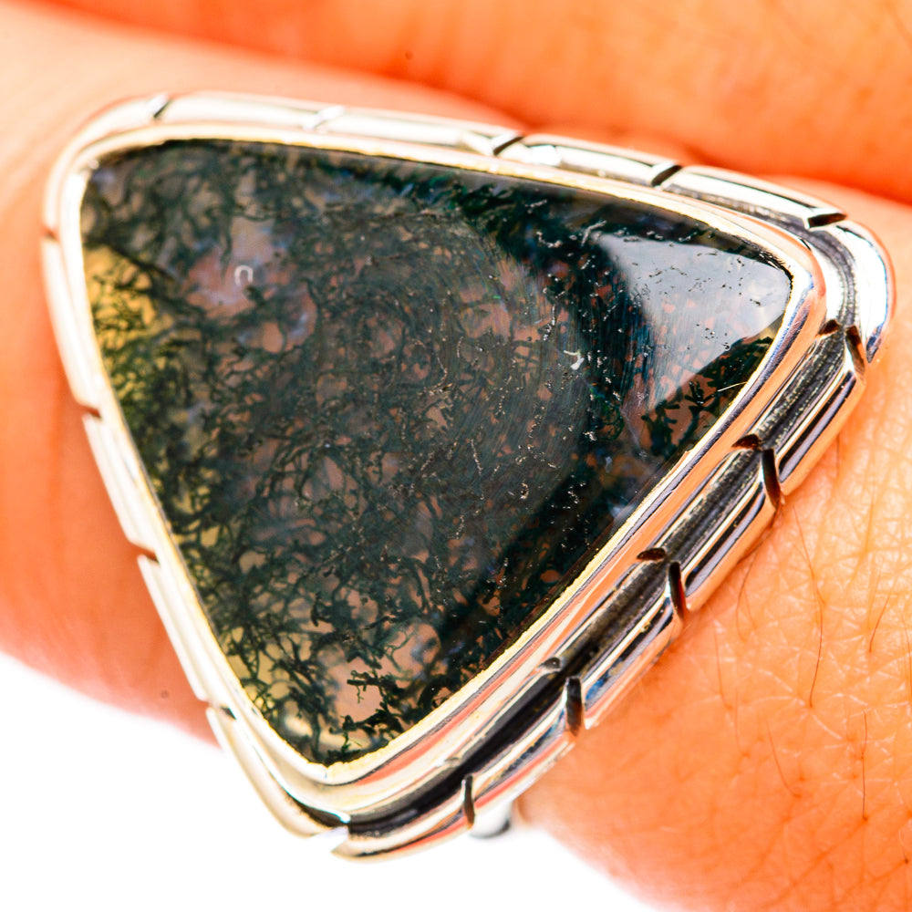 Green Moss Agate Rings handcrafted by Anasilvercos - RING118861